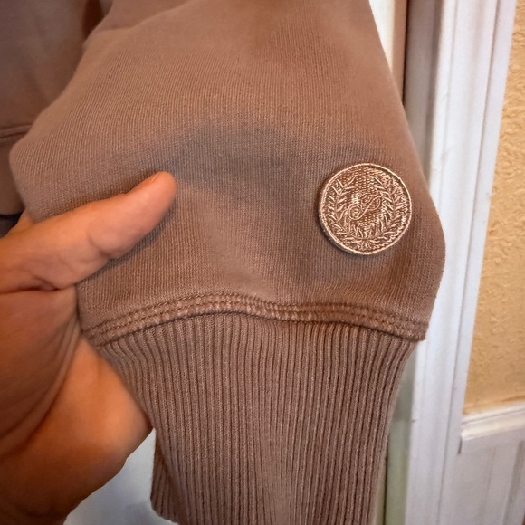 PINK Victoria's Secret Taupe Quarter-Zip Sweatshirt - Picture 6 of 7